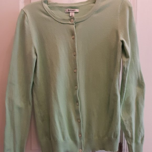 Old Navy Women's button up Cardigan Sweater, Sz Medium, V-Neck, Soft Jade - Picture 2 of 7